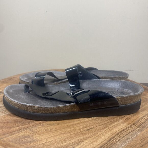 Mephisto Helen Classic Womens Size 40 9.5 Slip On Leather Sandals - Picture 3 of 10